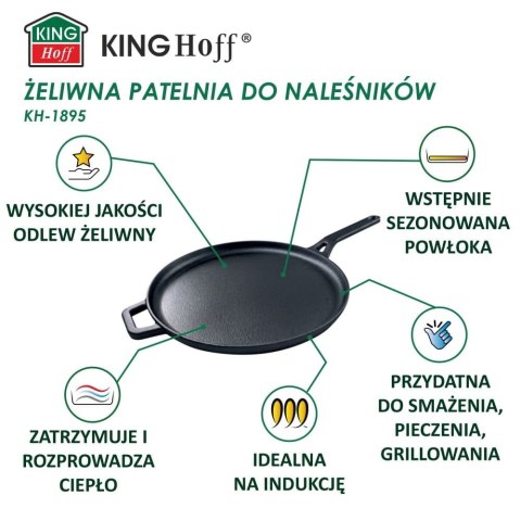 PATELNIA NALEŚNIKOWA ŻELIWNA 29 CM KINGHOFF KH-1895 PATELNIA NALEŚNIKOWA ŻELIWNA 29 CM KINGHOFF KH-1895