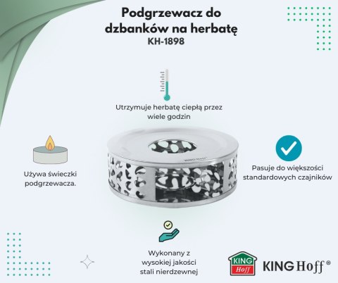 PODGRZEWACZ STALOWY DO ZAPARZACZY DZBANKÓW IMBRYKÓW TEA LIGHT KINGHOFF KH-1898