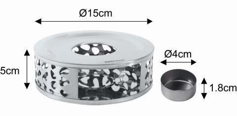 PODGRZEWACZ STALOWY DO ZAPARZACZY DZBANKÓW IMBRYKÓW TEA LIGHT KINGHOFF KH-1898