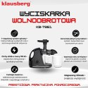 SOKOWIRÓWKA WOLNOOBROTOWA 150W DO OWOCÓW I WARZYW COLD PRESS KLAUSBERG KB-7861