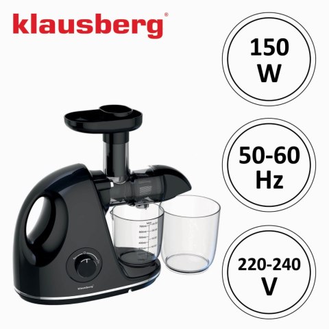 SOKOWIRÓWKA WOLNOOBROTOWA 150W DO OWOCÓW I WARZYW COLD PRESS KLAUSBERG KB-7861