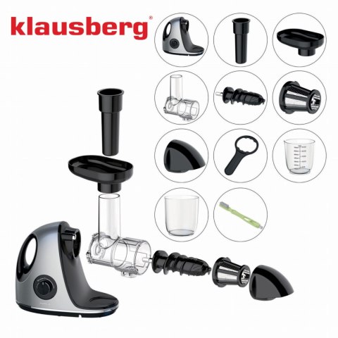 SOKOWIRÓWKA WOLNOOBROTOWA 150W DO OWOCÓW I WARZYW COLD PRESS KLAUSBERG KB-7863