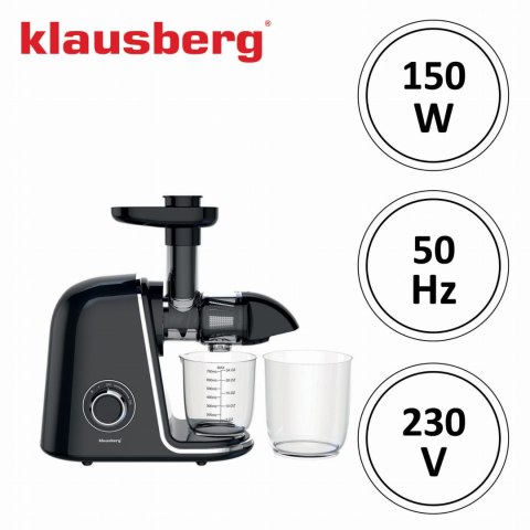 SOKOWIRÓWKA WOLNOOBROTOWA 150W DO OWOCÓW I WARZYW COLD PRESS KLAUSBERG KB-7866