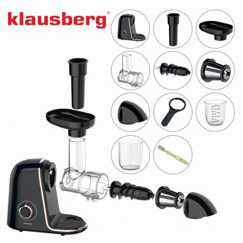 SOKOWIRÓWKA WOLNOOBROTOWA 150W DO OWOCÓW I WARZYW COLD PRESS KLAUSBERG KB-7867