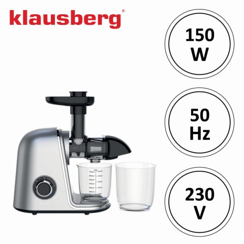 SOKOWIRÓWKA WOLNOOBROTOWA 150W DO OWOCÓW I WARZYW COLD PRESS KLAUSBERG KB-7868