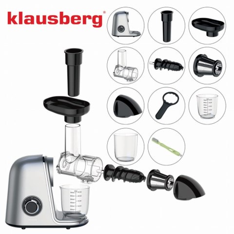 SOKOWIRÓWKA WOLNOOBROTOWA 150W DO OWOCÓW I WARZYW COLD PRESS KLAUSBERG KB-7868