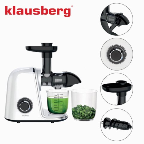 SOKOWIRÓWKA WOLNOOBROTOWA 150W DO OWOCÓW I WARZYW COLD PRESS KLAUSBERG KB-7869