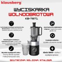 SOKOWIRÓWKA WOLNOOBROTOWA 180W DO OWOCÓW I WARZYW COLD PRESS KLAUSBERG KB-7871