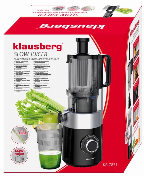 SOKOWIRÓWKA WOLNOOBROTOWA 180W DO OWOCÓW I WARZYW COLD PRESS KLAUSBERG KB-7871