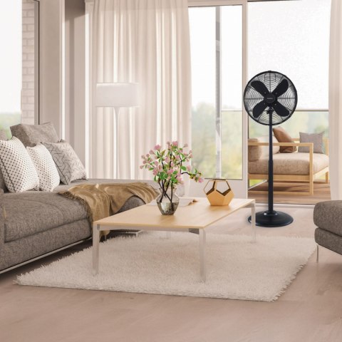WENTYLATOR STOJĄCY PODŁOGOWY 40CM 50W METALOWY KLAUSBERG KB-7860 CZARNY