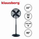 WENTYLATOR STOJĄCY PODŁOGOWY 40CM 50W METALOWY KLAUSBERG KB-7860 CZARNY