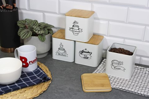 ZESTAW 4 POJEMNIKÓW KAWA HERBATA CUKIER SÓL BRUNBESTE BB-4264 (NAPISY PL) ZESTAW 4 POJEMNIKÓW KAWA HERBATA CUKIER SÓL BRUNBESTE BB-4264 (NAPISY PL)