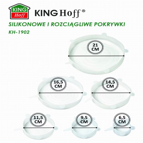 ZESTAW ROZCIĄGLIWYCH POKRYWEK SILIKONOWYCH 6-ELE KINGHOFF KH-1902