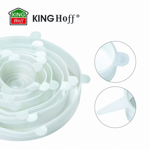 ZESTAW ROZCIĄGLIWYCH POKRYWEK SILIKONOWYCH 6-ELE KINGHOFF KH-1902