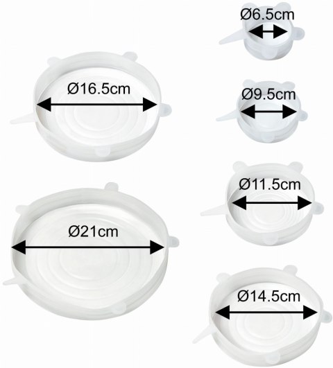 ZESTAW ROZCIĄGLIWYCH POKRYWEK SILIKONOWYCH 6-ELE KINGHOFF KH-1902
