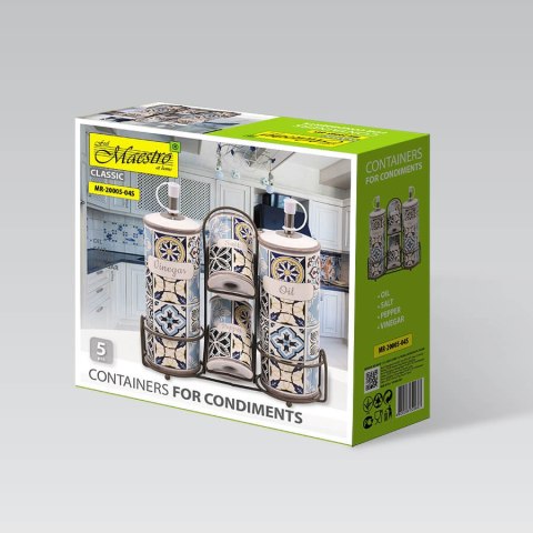 CERAMICZNY ZESTAW DO PRZYPRAW 5-ELE MAESTRO HOLIDAY IN PORTO MR-20005-04S