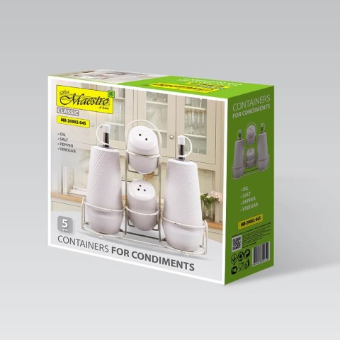 CERAMICZNY ZESTAW DO PRZYPRAW 5-ELE MAESTRO WHITE MR-20002-04S