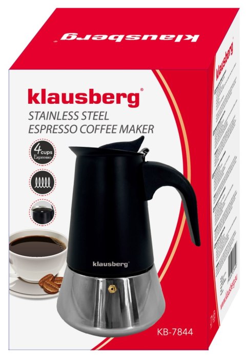 KAWIARKA ESPRESSO KAFETERKA CIŚNIENIOWA KLAUSBERG 200ML (3 FILIŻANKI) KB-7844