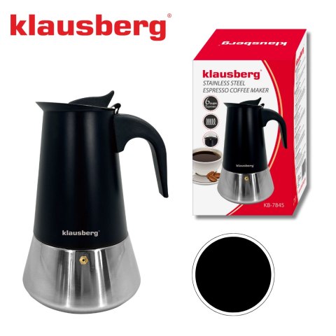 KAWIARKA ESPRESSO KAFETERKA CIŚNIENIOWA KLAUSBERG 300ML (6 FILIŻANKI) KB-7845