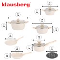 KOMPLET GARNKÓW Z MARMURKOWĄ POWŁOKĄ NIEPRZYWIERAJĄCĄ 12-ELE KLAUSBERG KB-7884