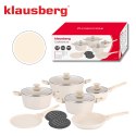 KOMPLET GARNKÓW Z MARMURKOWĄ POWŁOKĄ NIEPRZYWIERAJĄCĄ 12-ELE KLAUSBERG KB-7884