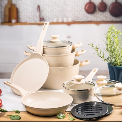 KOMPLET GARNKÓW Z MARMURKOWĄ POWŁOKĄ NIEPRZYWIERAJĄCĄ 12-ELE KLAUSBERG KB-7884