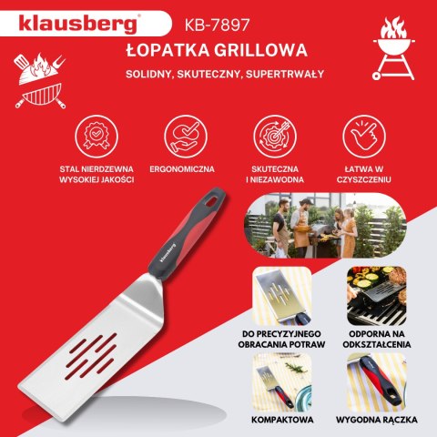 ŁOPATKA GRILLOWA 36 CM, STAL NIERDZEWNA, KLAUSBERG KB-7897
