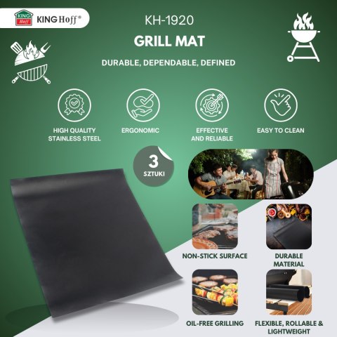MATY DO GRILLOWANIA, ZESTAW 3SZT, 40X33CM, KINGHOFF KH-1920