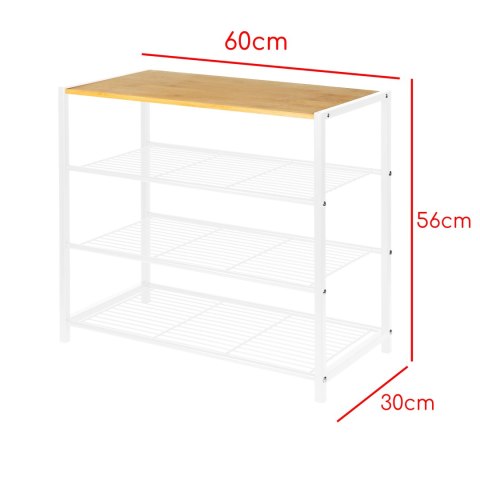 PÓŁKA REGAŁ STOJAK NA BUTY 4-POZIOMOWA 60X30X56CM BRUNBESTE BB-3556
