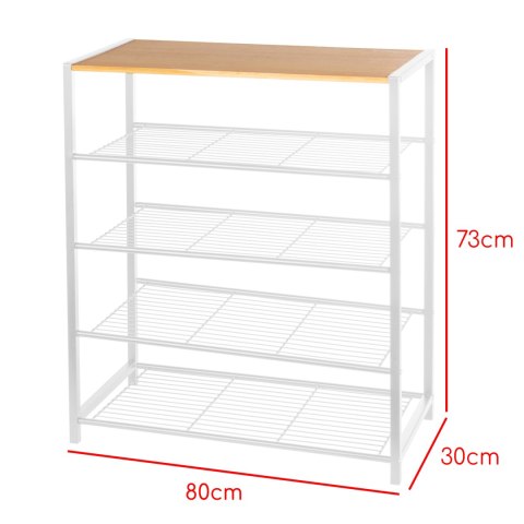 PÓŁKA REGAŁ STOJAK NA BUTY 5-POZIOMOWA 80X30X73CM BRUNBESTE BB-3559