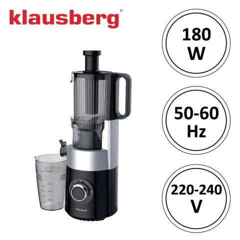 SOKOWIRÓWKA WOLNOOBROTOWA 180W DO OWOCÓW I WARZYW COLD PRESS KLAUSBERG KB-7871