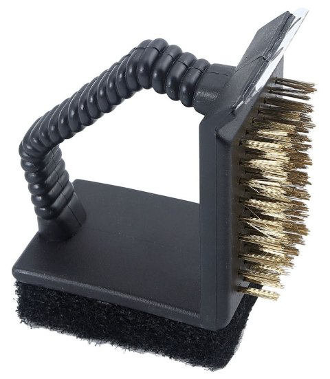 SZCZOTKA DO CZYSZCZENIA GRILLA 3W1, SKROBAK + GĄBKA + SZCZOTKA, KINGHOFF KH-1913