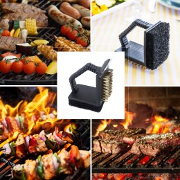 SZCZOTKA DO CZYSZCZENIA GRILLA 3W1, SKROBAK + GĄBKA + SZCZOTKA, KINGHOFF KH-1913