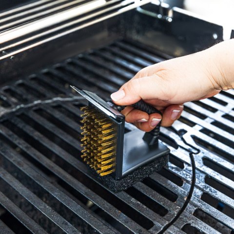 SZCZOTKA DO CZYSZCZENIA GRILLA 3W1, SKROBAK + GĄBKA + SZCZOTKA, KINGHOFF KH-1913