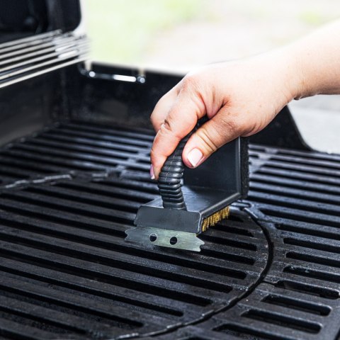 SZCZOTKA DO CZYSZCZENIA GRILLA 3W1, SKROBAK + GĄBKA + SZCZOTKA, KINGHOFF KH-1913