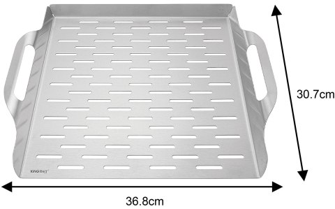 TACKA DO GRILLOWANIA, GŁĘBOKA, 37X31X4.6CM, STAL NIERDZEWNA, KINGHOFF KH-1917