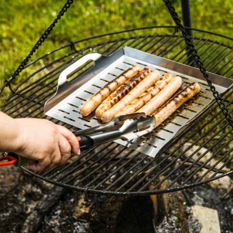 TACKA DO GRILLOWANIA, GŁĘBOKA, 37X31X4.6CM, STAL NIERDZEWNA, KINGHOFF KH-1917