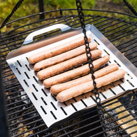 TACKA DO GRILLOWANIA, GŁĘBOKA, 37X31X4.6CM, STAL NIERDZEWNA, KINGHOFF KH-1917