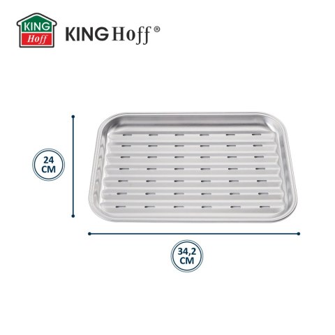 TACKA DO GRILLOWANIA, WIELOKROTNEGO UŻYTKU, 34X24X2CM, STAL NIERDZEWNA, KINGHOFF KH-1916