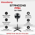 WENTYLATOR PODŁOGOWY Z PILOTEM I TIMEREM 40CM 50W KLAUSBERG KB-7885