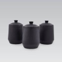 ZESTAW 3 POJEMNIKÓW CERAMICZNYCH NA KAWĘ HERBATĘ I CUKIER MAESTRO BLACK MR-20001-03CS