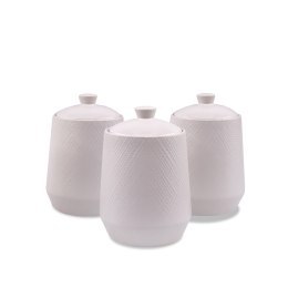 ZESTAW 3 POJEMNIKÓW CERAMICZNYCH NA KAWĘ HERBATĘ I CUKIER MAESTRO WHITE MR-20002-03CS