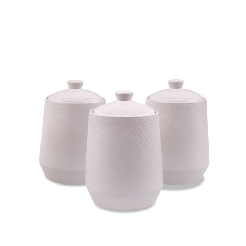 ZESTAW 3 POJEMNIKÓW CERAMICZNYCH NA KAWĘ HERBATĘ I CUKIER MAESTRO WHITE MR-20002-03CS