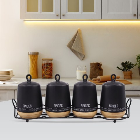 ZESTAW 4 POJEMNIKÓW NA PRZYPRAWY MAESTRO ECO STYLE MR-20029-04CS