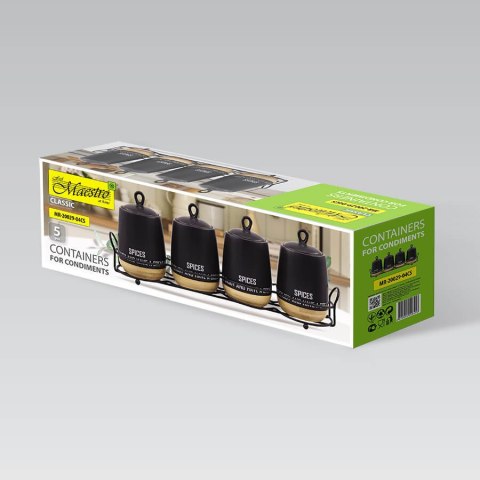ZESTAW 4 POJEMNIKÓW NA PRZYPRAWY MAESTRO ECO STYLE MR-20029-04CS