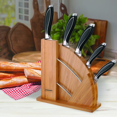 ZESTAW NOŻY KOMPLET 6 ELEMENTÓW W BLOKU ZE STOJAKIEM MAESTRO MR-1425