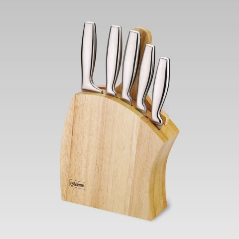 ZESTAW NOŻY KOMPLET 7 ELEMENTÓW NA STOJAKU Z DESKĄ DO KROJENIA MAESTRO MR-1411