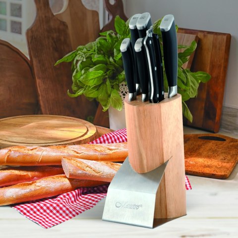 ZESTAW NOŻY KOMPLET 7 ELEMENTÓW W BLOKU ZE STOJAKIEM MAESTRO MR-1421