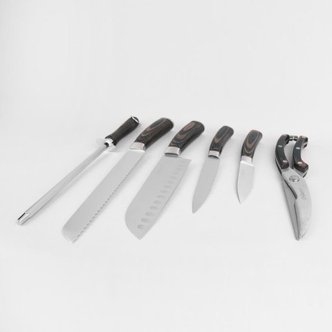 ZESTAW NOŻY KOMPLET 7 ELEMENTÓW W BLOKU ZE STOJAKIEM MAESTRO MR-1424