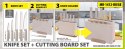 ZESTAW NOŻY Z DESKAMI KUCHENNYMI NA PODSTAWCE 10-ELE BEŻOWY MAESTRO MR-1412-BG